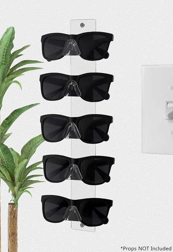 Marketing Holders 5 Tier Eyeglass Display Rack with Hardware Sunglasses Display Wall Mount Clear Acrylic Retail Stores Holder