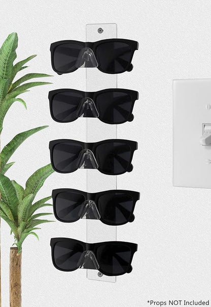 Marketing Holders 5 Tier Eyeglass Display Rack with Hardware Sunglasses Display Wall Mount Clear Acrylic Retail Stores Holder