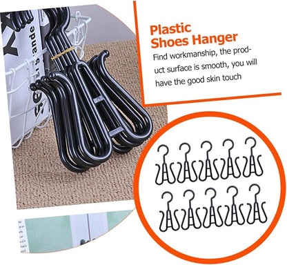 10Pcs Double Hook Plastic Shoe Hangers Versatile Hanging Shoe Organizer for Closet Lightweight and Sturdy Design to Prevent Shoe Deformation for Efficient Shoe