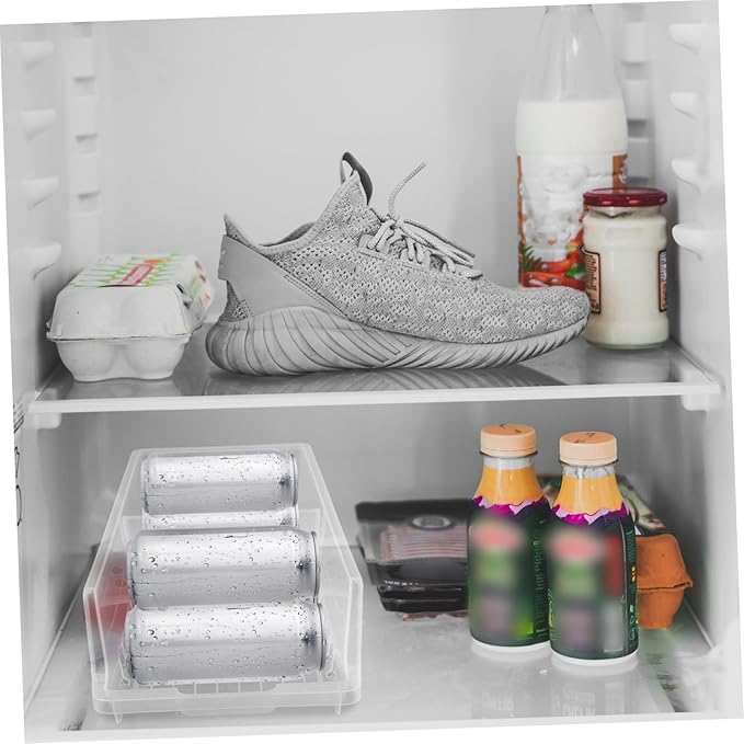 SHOWERORO Soda Can Storage Box Stackable Fridge Drink Organizer Container Canned Food Storage Container Beverage Dispenser for Fridge