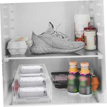 SHOWERORO Soda Can Storage Box Stackable Fridge Drink Organizer Container Canned Food Storage Container Beverage Dispenser for Fridge