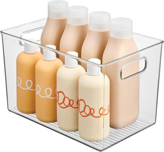 iDesign Large Clear Plastic Storage Bin for Bathroom or Vanity, Organizer for Hair Tools & Shampoo Bottles