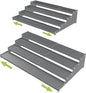 Jojocross Expandable 4-Tier Step Spice Rack Organizer for Kitchen Cabinet Modern Design and Non Skid Space Saving Storage Shelf for Countertop Cabinets Pantry(2Packs/Gun-Grey)