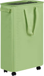 efluky Slim Laundry Hamper with Wheels, Rolling Laundry Basket for Clothes, Small Laundry Basket for Bedroom, Dorm and Laundry Room, 60L (12.7 Gallons) Green