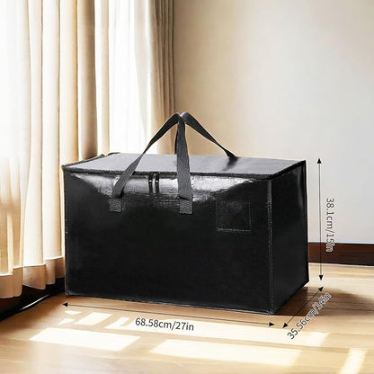 Moving Bags Heavy Duty,Packing Bags For Moving,Water Resistant, Foldable,Zip Backpack,Reusable Storage,For Clothes Storage,Travelling,College Essentials Moving Supplies.(PE,6pcs) (black)