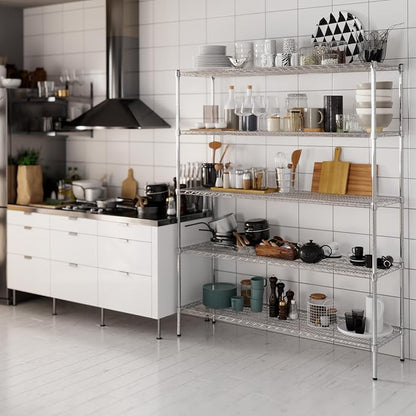 18" Deep x 60" Wide x 74" Height Wire Shelving Kit | 5-Tier | NSF Commercial Storage Rack Unit