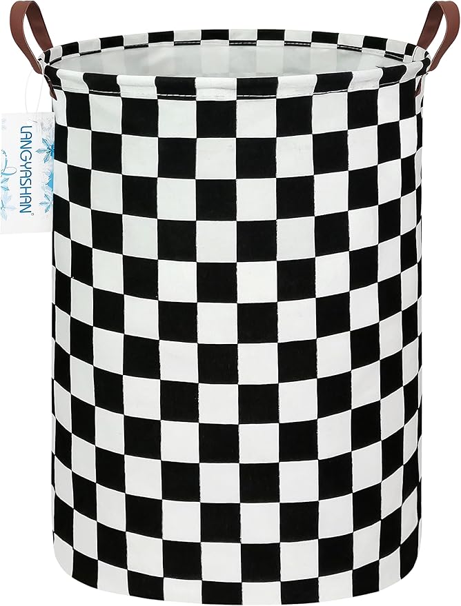 Laundry Basket Canvas Fabric Collapsible Organizer Basket for Storage Bin Toy Bins Gift Baskets Bedroom Clothes Children Nursery Hamper (Racing flag)
