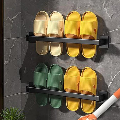 Wall Mounted Shoes Rack Stainless Steel Space Saving Shoe Organizer for Bathroom Living Room 19.7in Multi Purpose Hanging Stand