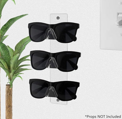 Marketing Holders 6 Pack Eyewear Holder 3 Tier Clear Acrylic Wall Mount with Hardware Hanging Rack for Gift Shops Retailers Home or Commercial Use