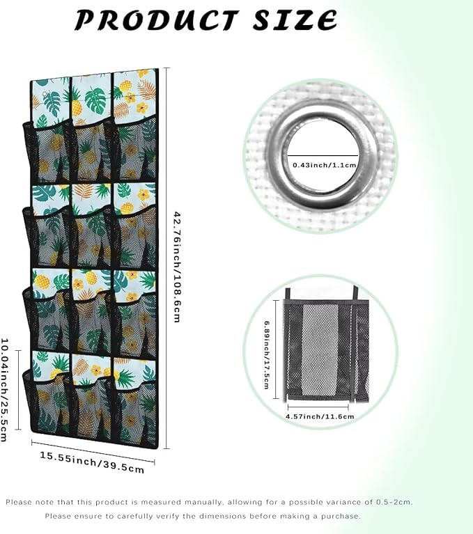 Pineapple Over The Door Shoes Organizers,Behind Door Shoes Hang Holder Rack,Storage for Small Spaces,Hanging Storage Bags