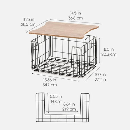 IRIS USA Wire Basket for Pantry Organizers and Storage, 2 Pack, Potato and Onion Storage, Easy Assembly, Stackable Storage Bins, Kitchen Cabinet Bathroom Shelf Organizers for Veggie, Fruit, Snack