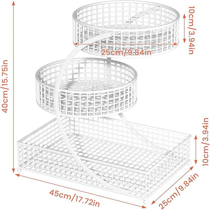 AMANKA 3-Tier Metal Cosmetic Organizer,Cosmetic storage rack for vanity tables,Multipurpose Metal Bathroom Organizers and Storage, Use Countertop Organizer for perfume/makeup/Vegetables (GOLD)