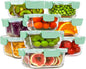 HOMBERKING Glass Food Storage Containers with Lids, [18 Piece] Glass Meal Prep Containers, Airtight Lunch Bento Boxes, BPA-Free & Leak Proof (9 lids & 9 Containers) - Blue