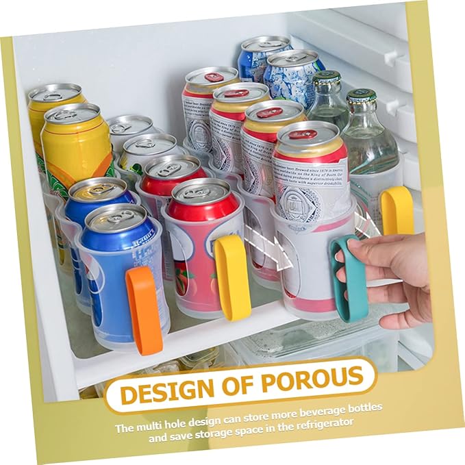 3pcs Soda Can Organizer for Fridge Space-saving Drink Can Holder Multi-use Beverage Storage Box for Refrigerators Freezers and Counters Random Color