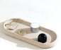 Jewelry Tray Bathtub, Resin Stone Look Decorative Perfume Tray, Bathroom Marble Vanity Organizer Plate Holder for Ring Soap Towel Small Things on Kitchen Sink Countertop (Beige, Medium)