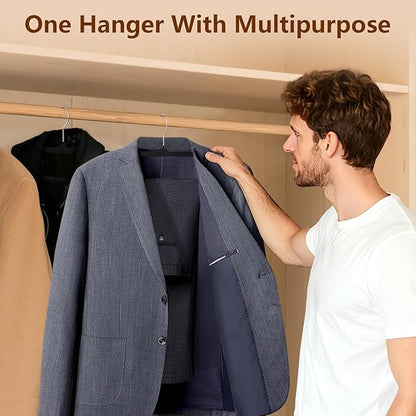 50 Pack Velvet Hangers Non Slip, Felt Pants Hangers Thin Space Saving Clothes Hanger Flocked Strong Durable Ganchos Para Colgar Ropa with 360°Swivel Hook for Pants Jeans Shorts Tank Top, Charcoal Grey