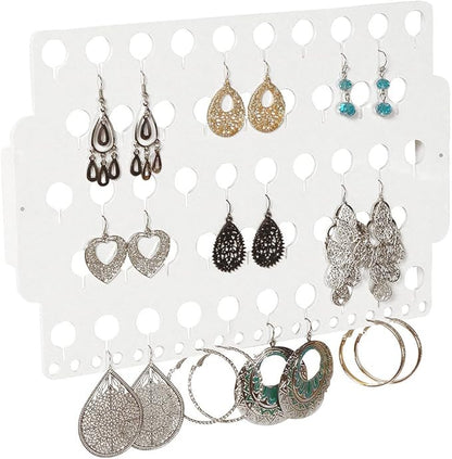 JR30-WH White Acrylic Wall Mounted Earring Organizer & Display Rack