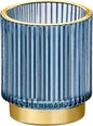 Makeup Brush Organizer, Toothbrush Holder, Desk Pen Pencil Holder, Multifunctional Vintage Glass Brush Cup (S/Blue/A3-13-US)