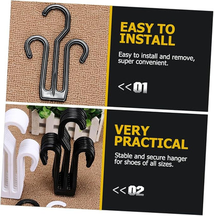 VICASKY 12pcs Plastic Shoe Drying Hooks Double Hook Design Sturdy Multi Functional Shoe Organizer for Closet and Door Hanging Lightweight Space Saving Holder for Quick Drying and Shape