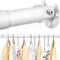Closet Rods for Hanging Clothes - Heavy Duty, Length Adjustable (White, 42.5" - 52")