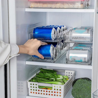 Double Storage Box Can Organizer for Fridge Beverage Organizer Soda Holder Household Soda Holder Can Accessory