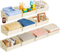 Homsorout Large Closet Organizers and Storage Bins - 10 Pack Trapezoid Storage Baskets for Shelves, Foldable Fabric Basket with Handles Ideal for Closet, Basket, Wardrobe and Shelf Storage, Beige