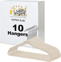 Quality Hangers 10 Pack Slim Plastic Hangers for Clothes - 16.5" Won't Crease Your Clothes, Heavy Duty Non-Velvet Black Hangers, 360° Swivel Chrome Hook Dresses Coats Shirts (10, Ivory)