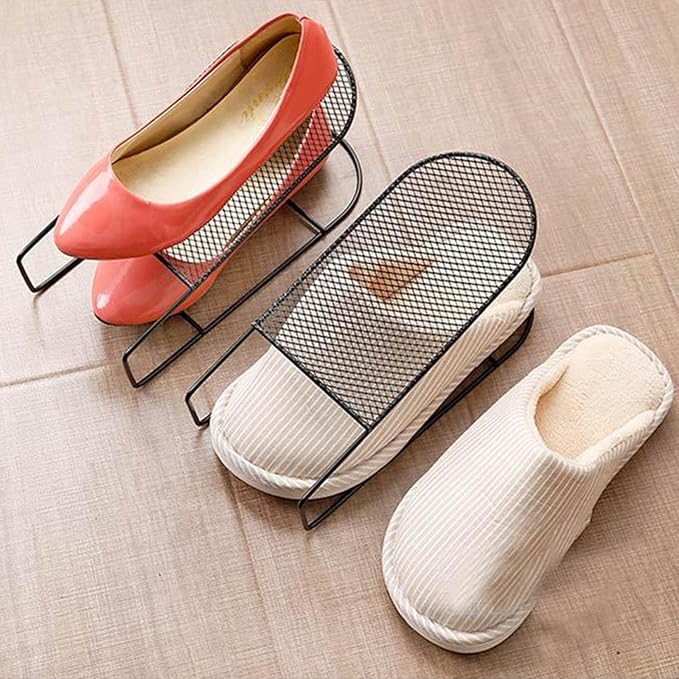 12Pack Shoe Slots Organizer Metal Shoe Stacker Shoe Storage Organizers for Closet Space Saver 50% Shoe Rack Holder for a Pair of Shoes (White)