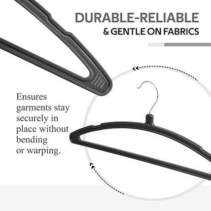 Kuber Industries 12 Piece Plastic Hanger, Black