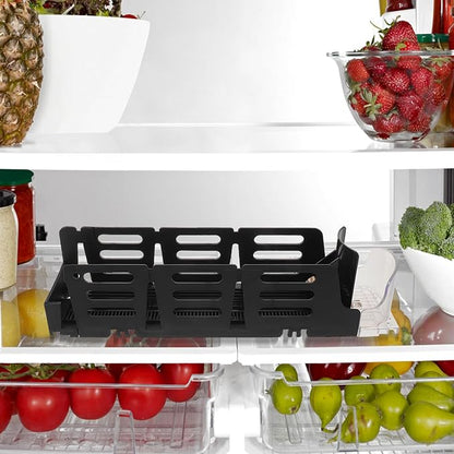Auto-Push Soda Can Organizer for Refrigerator - Automatic Pushing Drink Dispenser - Fridge Beverage Rack Drink Organizer Holds Up to 4 Cans