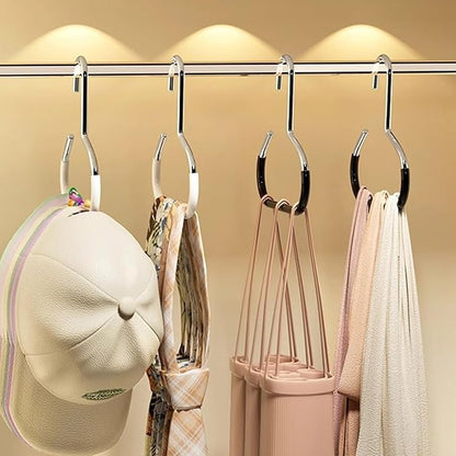 Hat Organizer, Holds Up to 8 Hats, Hat Racks/Holder/Hooks for Closet, Hat Hanger for Home & Dorm | Multi-Function Hanging Hat Storage for Closet & Display (White)