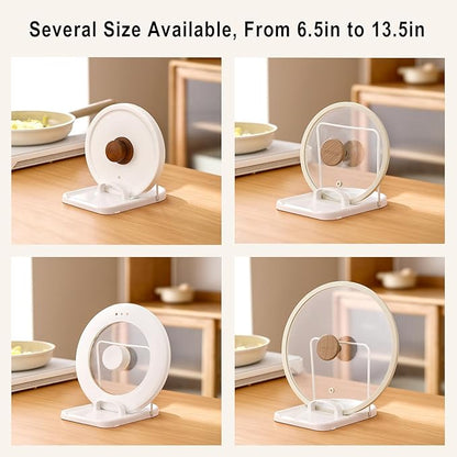 Foldable Pot Lid Holder & Spoon Rest - ABS with Stainless Steel, Non-Slip Silicone Base, Holds Lids & Utensils, Dishwasher Safe, Space-Saving Kitchen Organizer for Countertop