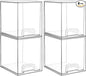 Vtopmart 7.6" H Clear Stackable Storage Drawers, 4 Pack Plastic Organizers Bins for Skincare, Cosmetics,Beauty Supplies,Ideal for Vanity, Bathroom,Kitchen Countertop,Cabinet Organization
