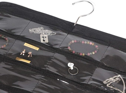 DIOMMELL 80 Pockets Hanging Jewelry Organizer for women, Storage Bag for Earrings Necklace Bracelet Ring accessory display holder box