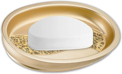 Zahari Home Sinatra Soap Dish Unique Design Bling Glass Mosaic Décor Soap Bar Holder, Champagne