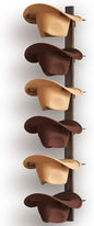 P-ALADIN Cowboy Hat Rack, Cowboy Hat Holder, 6-Piece Wall Rack with Natural Wood Backboard, Wide-Brim Hangers, Shape-Keeping Design, Rustic Decor (Modern)