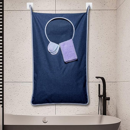 KEEPJOY 2 Pack Large Hanging Laundry Hamper Bag, 35x21.6 Inch Oversized Clothes Hanging Laundry bag with Hooks, Perfect for Managing Dirty Clothes Storage Bag (Blue,2-Pack)