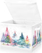 senya Christmas Baskets Collapsible Storage Bins with Lids, Colorful Christmas Tree Storage Boxes Clothes Baskets for Organizing