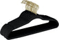 Simplify Slim Velvet Gold Hook Clothes Hangers 100 Pack | Non-Slip | Shirts | Suit | Pants | Dresses | Garments | Closet Storage & Organization | Durable | Black