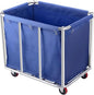 Commercial Laundry Cart with Wheels, 470L Large Capacity Heavy Duty Stainless Laundry Basket,Laundry Sorter for Clothes Storage,400 lbs Load (Blue)