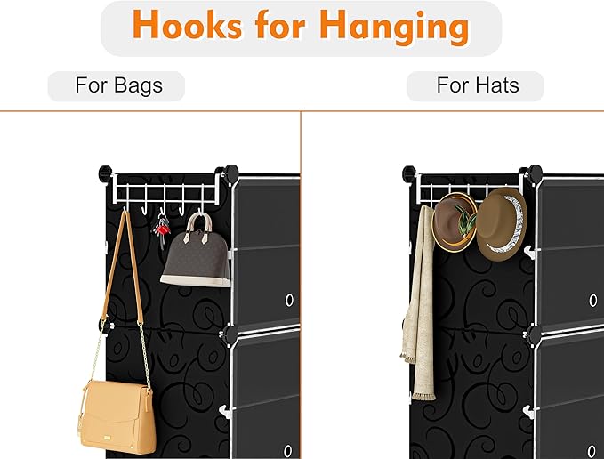 HOMIDEC Shoe Rack, 4 Tier Shoe Storage Cabinet 16 Pair Plastic Shoe Shelves Organizer for Closet Hallway Bedroom Entryway Black