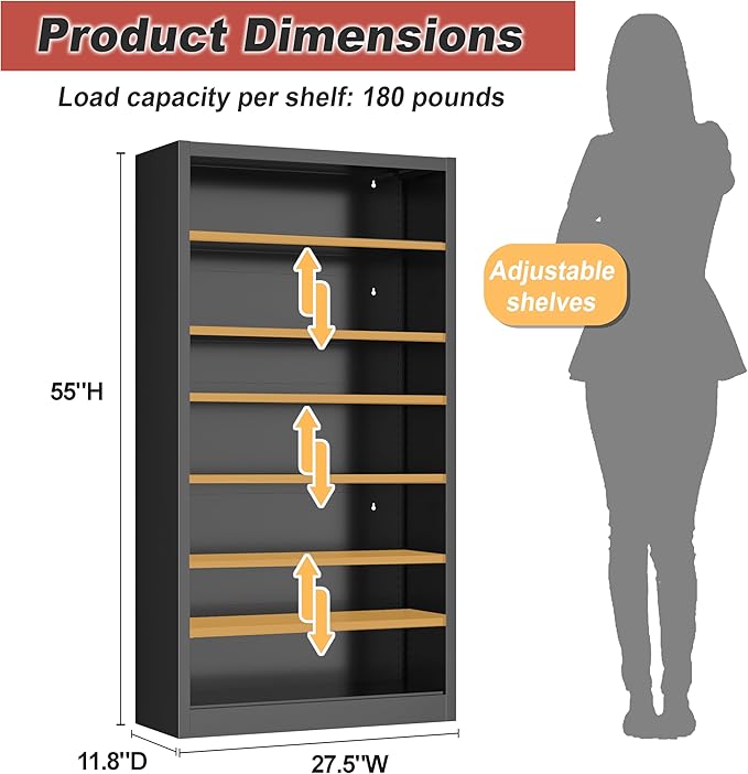 Tall Shoe Cabinet, 7 Tiers 30-35 Pairs Heavy Duty Metal Freestanding Shoe Rack, Vertical Shoe Storage Organizer with Adjustable Shelves, Shoe Shelf for Entryway, Bedroom (Black, 55" H)