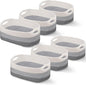 Sawysine 6 Pcs Storage Baskets Bulk for Organizing Cotton Rope Woven Basket with Handles for Gift Cloth Shelves Blanket Toys Living Room(Gray and White)