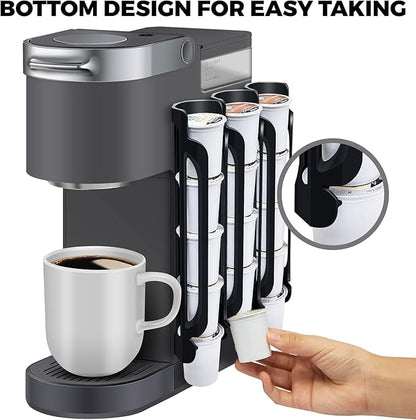 kedofa K Cup Holder for Keurig: Coffee Pod Holders for Counter Small Space - Kcup Holders for Wall Mount (3, Black)