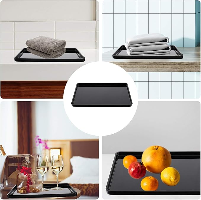 Acrylic Towel Tray Vanity Tray Jewelry Organizer Black