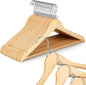 Topia Hanger Space Saving Cascading Wooden Hangers 30 Pack, Coat Hanger with 360° Swivel Loop Hook, Non Slip Pants Bar and Shoulder Notches for Camisole, Jacket, Suit, Clothes Hangers -CT74N30