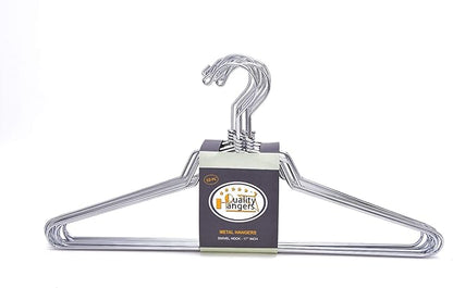 Quality Metal Hangers - Swivel Hook, Stainless Steel, Heavy Duty, Wire Clothes - 10 Standard, 17 Inches