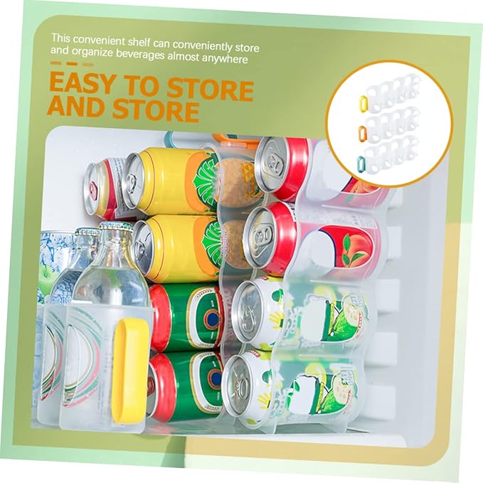 3pcs Dorm Fridge Soda Rack Can Dispenser for Pantry Versatile Fridge Beverage Holder Random Color