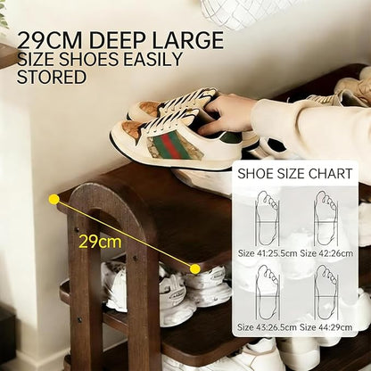 7-Tier Vertical Shoe Rack, Entryway Shoe Tower, Shoe Rack Organizer, Shoe Holder Storage Narrow Vertical, Wooden Free Standing Shoe Rack Shelf for Entryway, Hallway, Closet