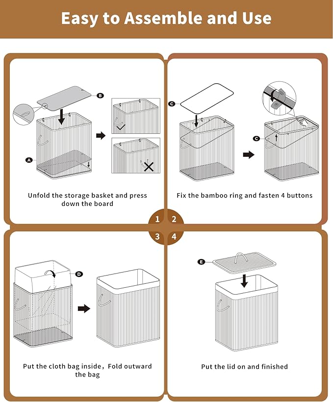 Bamboo Toilet Paper Storage with Lid & Handel, 8 Gallons (30L), Sturdy Toilet Paper Basket, Organizer for Bathroom, Kitchen, Holder with Storage, Walnut